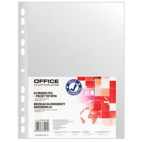 Koszulki na dokumenty Office Products groszkowe A4 kolor: przezroczysty typu U 30 mic. (21141155-90) Koszulki na dokumenty Office Products groszkowe A4 kolor: przezroczysty typu U 30 mic. (21141155-90)