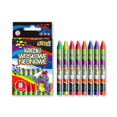 Kredki świecowe Penmate Kolori Dino neonowe 8 kol. (TT78245) Kredki świecowe Penmate Kolori Dino neonowe 8 kol. (TT78245)