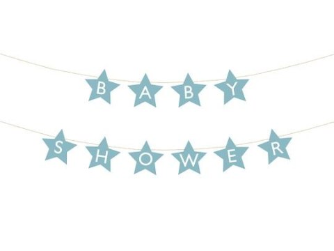 Baner Partydeco Baby shower, 290x16.5 cm, jasny niebieski (GRL97-001J) Baner Partydeco Baby shower, 290x16.5 cm, jasny niebieski (GRL97-001J)