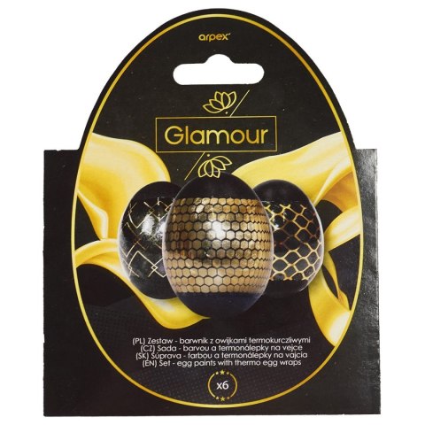 Dekoracja jajek Arpex Zestaw Glamour - barwnik z owijkami termokurczliwymi (6 szt.) (SW9524) Dekoracja jajek Arpex Zestaw Glamour - barwnik z owijkami termokurczliwymi (6 szt.) (SW9524)