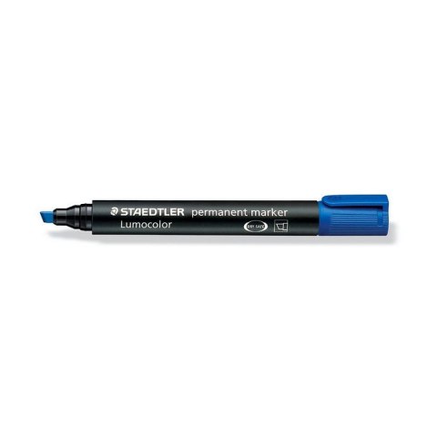 Marker permanentny Staedtler, niebieski 2,0-5,0mm ścięta końcówka Marker permanentny Staedtler, niebieski 2,0-5,0mm ścięta końcówka