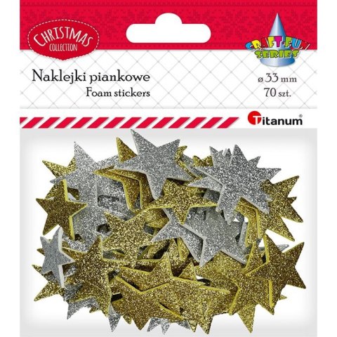 Naklejka (nalepka) Titanum Craft-Fun Series piankowe brokatowe gwiazdki (5696) Naklejka (nalepka) Titanum Craft-Fun Series piankowe brokatowe gwiazdki (5696)