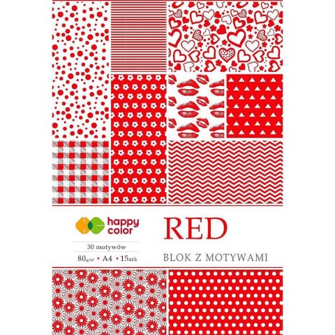 Zeszyt papierów kolorowych Happy Color A4 80g 15k (HA 3808 2030-R) Zeszyt papierów kolorowych Happy Color A4 80g 15k (HA 3808 2030-R)