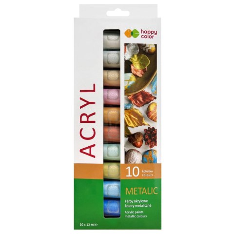 Farba akrylowa Happy Color metaliczne kolor: mix 12ml (HA 7370 0012-M10) Farba akrylowa Happy Color metaliczne kolor: mix 12ml (HA 7370 0012-M10)