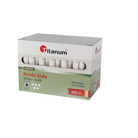 Kreda szkolna Titanum biała 100szt. okrągła ?10 mm Kreda szkolna Titanum biała 100szt. okrągła ?10 mm