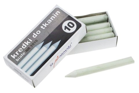 Kredka do tkanin biała 10 sztuk Kredka do tkanin biała 10 sztuk