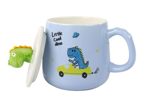 Kubek Lean Ceramiczny Dinozaur Niebieski Przykrywka Łyżeczka 350ml (16706) Kubek Lean Ceramiczny Dinozaur Niebieski Przykrywka Łyżeczka 350ml (16706)