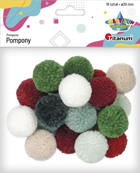 Pompony Titanum Craft-Fun Series pastelowe mix 18 szt (DIY19308) Pompony Titanum Craft-Fun Series pastelowe mix 18 szt (DIY19308)
