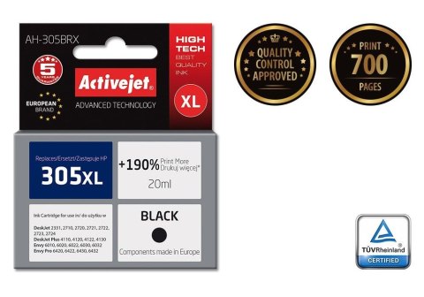 Tusz (cartridge) alternatywny Activejet HP 305XL 3YM62AE czarny 20ml (EXPACJAHP0332) Tusz (cartridge) alternatywny Activejet HP 305XL 3YM62AE czarny 20ml (EXPACJAHP0332)
