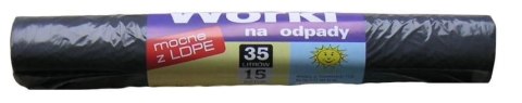 Worki na śmieci Amaks LDPE 35l czarne 15 szt. Worki na śmieci Amaks LDPE 35l czarne 15 szt.