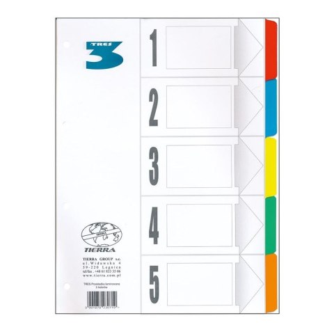 Przekładka czysta Tres A4 mix 5k (PLA4-5KOLOR) Przekładka czysta Tres A4 mix 5k (PLA4-5KOLOR)