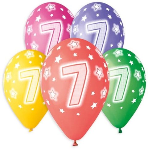 Balon gumowy Godan Premium Hel z nadrukiem 7, 13 cali/5 sztuk mix 330mm 13cal (GS120/7) Balon gumowy Godan Premium Hel z nadrukiem 7, 13 cali/5 sztuk mix 330mm 13cal (GS120/7)