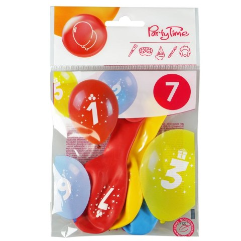 Balon gumowy Arpex z nadrukiem cyferki - 7 (3 szt.) mix 280mm (KB1962-7-9944) Balon gumowy Arpex z nadrukiem cyferki - 7 (3 szt.) mix 280mm (KB1962-7-9944)