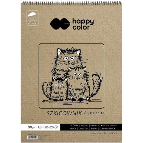 Blok artystyczny Happy Color szkicownik młody artysta A3 80g 40k (HA 3809 3040-M40) Blok artystyczny Happy Color szkicownik młody artysta A3 80g 40k (HA 3809 3040-M40)