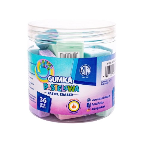 Gumka do mazania Astra kwadratowa - pastelowa (403022027) Gumka do mazania Astra kwadratowa - pastelowa (403022027)