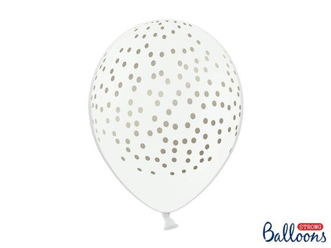 Balon gumowy Partydeco gumowy biały w złote kropki 30 cm/6 sztuk biały 300mm (SB14P-208-008G-6) Balon gumowy Partydeco gumowy biały w złote kropki 30 cm/6 sztuk biały 300mm (SB14P-208-008G-6)