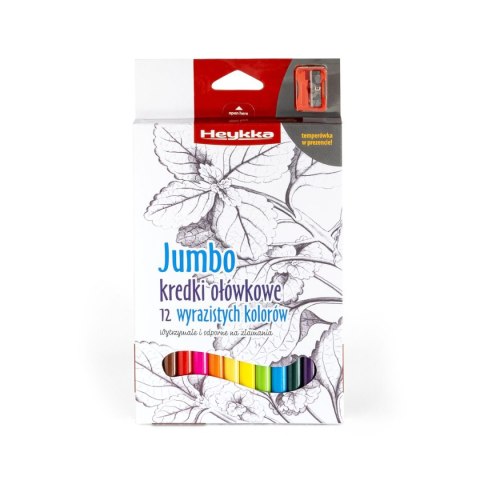 Kredki ołówkowe HEYYKA Jumbo Kredki ołówkowe,trójkątne z temperówką 12szt Kredki ołówkowe HEYYKA Jumbo Kredki ołówkowe,trójkątne z temperówką 12szt