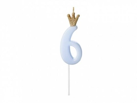 Świeczka urodzinowa Partydeco Cyferka 6, jasny niebieski, 9.5cm (SCU6-6-001J) Świeczka urodzinowa Partydeco Cyferka 6, jasny niebieski, 9.5cm (SCU6-6-001J)
