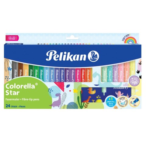 Flamaster Pelikan Colorella C302 + szablon 18+6 kol. (822329) Flamaster Pelikan Colorella C302 + szablon 18+6 kol. (822329)
