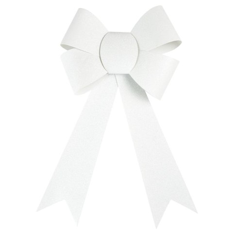 Kokarda Arpex biała brokatowa duża 29cm (BN5458BIA-0615) Kokarda Arpex biała brokatowa duża 29cm (BN5458BIA-0615)