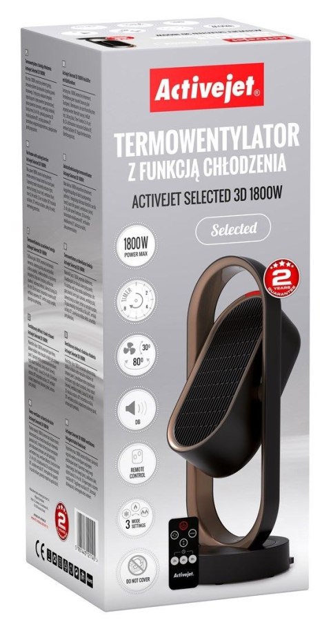 Termowentylator Activejet z funkcją chłodzenia Selected 3D 1800W (AGDACJTER0001) Termowentylator Activejet z funkcją chłodzenia Selected 3D 1800W (AGDACJTER0001)