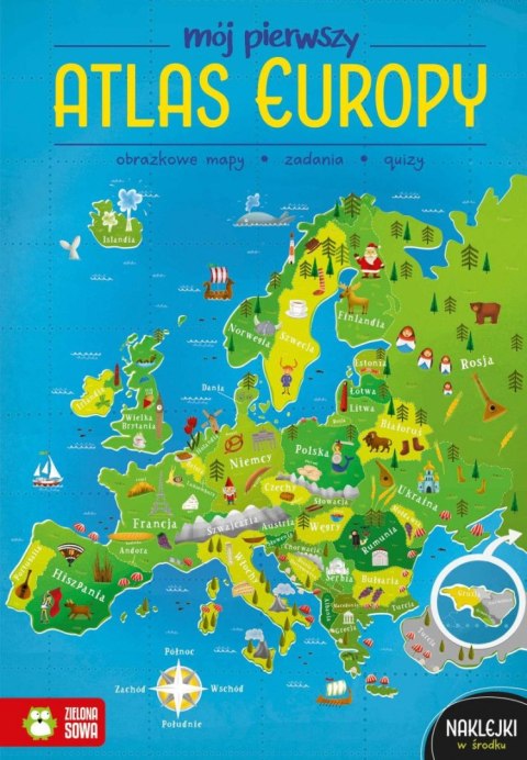 Książeczka edukacyjna Zielona Sowa Mój pierwszy atlas Europy Książeczka edukacyjna Zielona Sowa Mój pierwszy atlas Europy