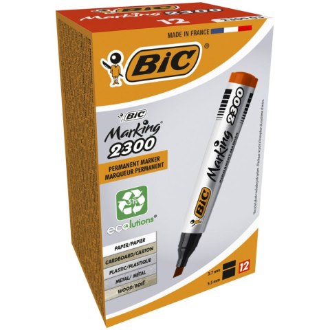 Marker permanentny Bic Marking 2300, czerwony 3,7-5,5mm ścięta końcówka (8209243) Marker permanentny Bic Marking 2300, czerwony 3,7-5,5mm ścięta końcówka (8209243)