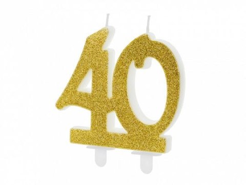 Świeczka urodzinowa Partydeco liczba 40, złoty 7.5cm (SCU5-40-019) Świeczka urodzinowa Partydeco liczba 40, złoty 7.5cm (SCU5-40-019)