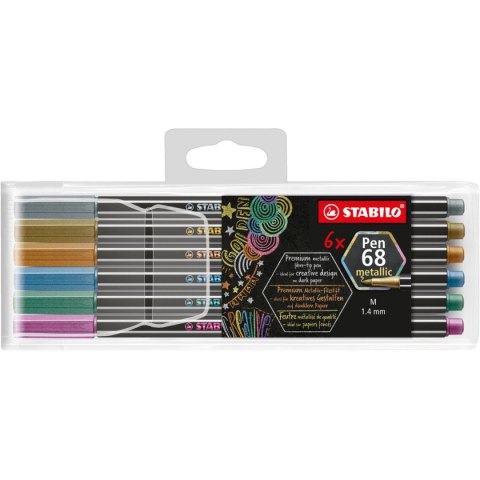 Flamaster Stabilo Pen 68 metallic 6 kol. (6806/8-11-01) Flamaster Stabilo Pen 68 metallic 6 kol. (6806/8-11-01)