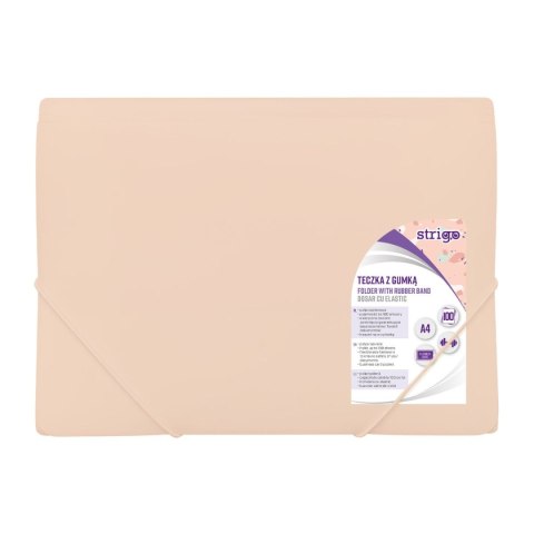Teczka plastikowa na gumkę A4 pastelowa morelowa A4 morelowy Strigo (SF046) Teczka plastikowa na gumkę A4 pastelowa morelowa A4 morelowy Strigo (SF046)