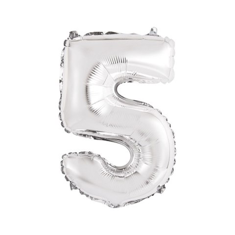 Balon foliowy Godan cyfra 5 srebrny 35 cm 16cal (FG-C35S5) Balon foliowy Godan cyfra 5 srebrny 35 cm 16cal (FG-C35S5)