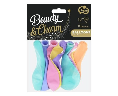 Balon gumowy Godan Beauty&Charm makaronowe pastel mix 10szt. mix 12cal (CB-1KMX) Balon gumowy Godan Beauty&Charm makaronowe pastel mix 10szt. mix 12cal (CB-1KMX)