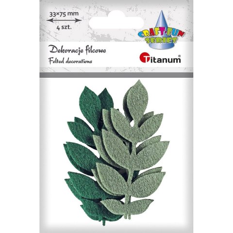 Ozdoba filcowa Titanum Craft-Fun Series liście z gałązką (19YJ-008) Ozdoba filcowa Titanum Craft-Fun Series liście z gałązką (19YJ-008)