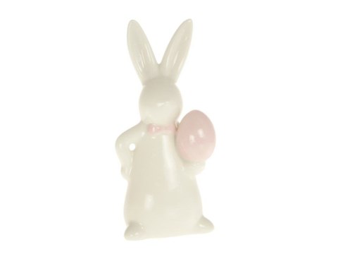 Ozdoba wielkanocna One Dollar zając ceramiczny z różowym jajkiem (359161) Ozdoba wielkanocna One Dollar zając ceramiczny z różowym jajkiem (359161)