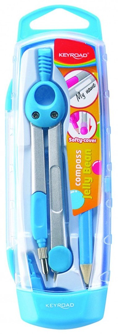 Cyrkiel Keyroad Jelly-bean metalowy w etui 2 el. (KR971121) Cyrkiel Keyroad Jelly-bean metalowy w etui 2 el. (KR971121)