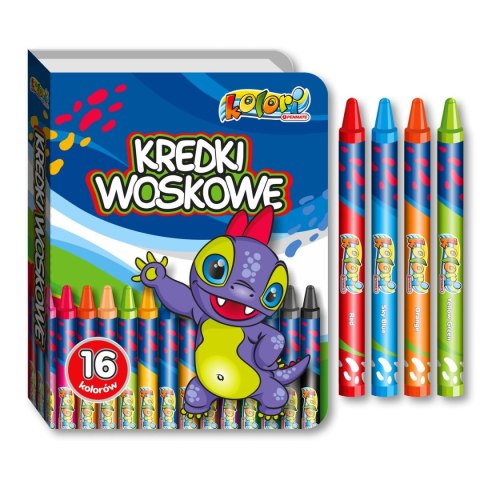 Kredki świecowe Penmate Kolori Dino 16 kol. (TT78246) Kredki świecowe Penmate Kolori Dino 16 kol. (TT78246)