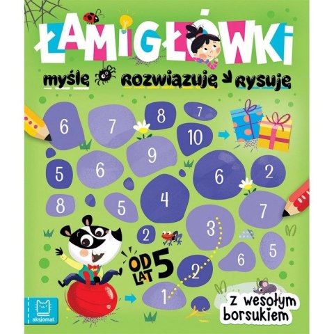 Książeczka edukacyjna Aksjomat Łamigłówki z wesołym borsukiem Książeczka edukacyjna Aksjomat Łamigłówki z wesołym borsukiem