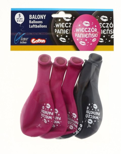 Balon gumowy Godan WIECZÓR PANIEŃSKI 5 szt mix 300mm 12cal (GS110/PG03) Balon gumowy Godan WIECZÓR PANIEŃSKI 5 szt mix 300mm 12cal (GS110/PG03)
