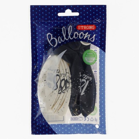 Balon gumowy Partydeco gumowy biały i czarny Happy Birthday 18! 30 cm/6 sztuk biało-czarny 300mm (SB14P-246-000-6) Balon gumowy Partydeco gumowy biały i czarny Happy Birthday 18! 30 cm/6 sztuk biało-czarny 300mm (SB14P-246-000-6)