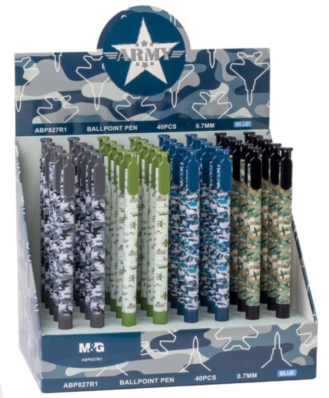 Długopis M&G Army niebieski 0,7mm (MG ABP827R1 KP40) Długopis M&G Army niebieski 0,7mm (MG ABP827R1 KP40)