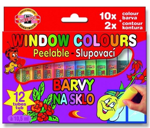 Farby witrażowe Koh-I-Noor 10 kolorów + 2 kontury (9739) Farby witrażowe Koh-I-Noor 10 kolorów + 2 kontury (9739)