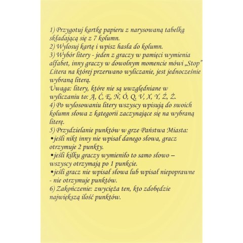 Gra karciana Abino PAŃSTWA I MIASTA Gra karciana Abino PAŃSTWA I MIASTA