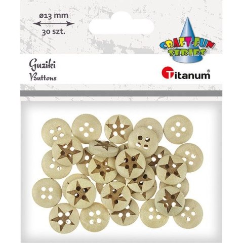 Guziki Titanum Craft-Fun Series 13mm naturalny 30 szt (WDY200) Guziki Titanum Craft-Fun Series 13mm naturalny 30 szt (WDY200)