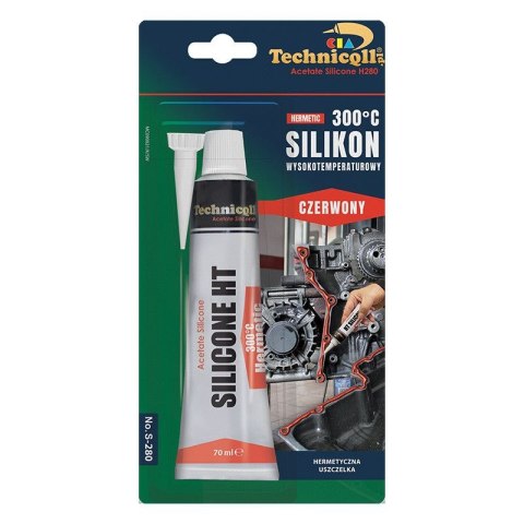 Klej w tubie Technicqll silikon wysokotemperaturowy czerwony 70ml (S-280) Klej w tubie Technicqll silikon wysokotemperaturowy czerwony 70ml (S-280)