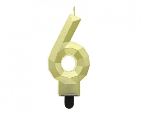 Świeczka urodzinowa Godan cyferka 6 - Diament, metalik złoty, 7.6 cm (PF-SDZ6) Świeczka urodzinowa Godan cyferka 6 - Diament, metalik złoty, 7.6 cm (PF-SDZ6)