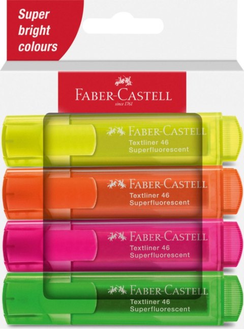 Zakreślacz Faber Castell 4 kol. neon, mix 1,0-5,0mm (254644 FC) Zakreślacz Faber Castell 4 kol. neon, mix 1,0-5,0mm (254644 FC)