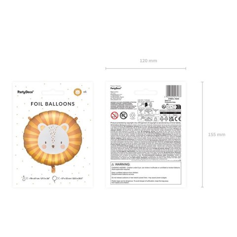 Balon foliowy Partydeco Lew, 70x67 cm 20cal (FB208) Balon foliowy Partydeco Lew, 70x67 cm 20cal (FB208)