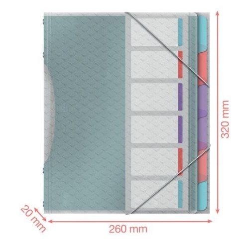 Teczka z przegródkami Esselte Colour Breeze segregująca A4 kolor: niebieski 6 przegródek (626255) Teczka z przegródkami Esselte Colour Breeze segregująca A4 kolor: niebieski 6 przegródek (626255)