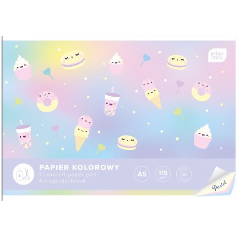 Zeszyt papierów kolorowych Interdruk PASTEL A5 115g 10k Zeszyt papierów kolorowych Interdruk PASTEL A5 115g 10k