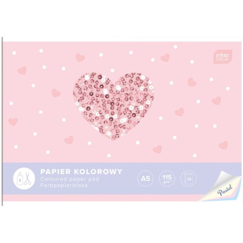 Zeszyt papierów kolorowych Interdruk PASTEL A5 115g 10k Zeszyt papierów kolorowych Interdruk PASTEL A5 115g 10k